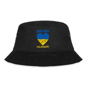 Bayern Solidarität Ukraine Friede Peace Herz - Bucket Hat - Schwarz - Vorne - Lela (165cm)