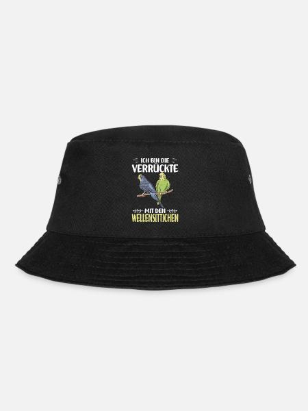 Wellensittich - Bucket Hat - Schwarz