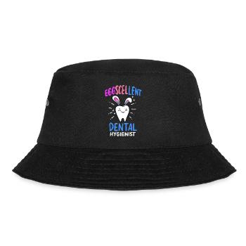 Eggscellent Dental Hygienist Easter Hunting - Bucket Hat - black - Front - Lela (165cm)