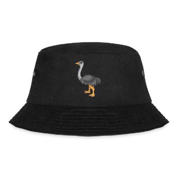 Strauß / Emu - Bucket Hat - Schwarz - Vorne - Lela (165cm)