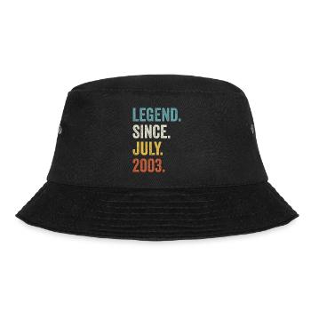 Legend Since July 2003 19. Geburtstag - Bucket Hat - Schwarz - Vorne - Lela (165cm)