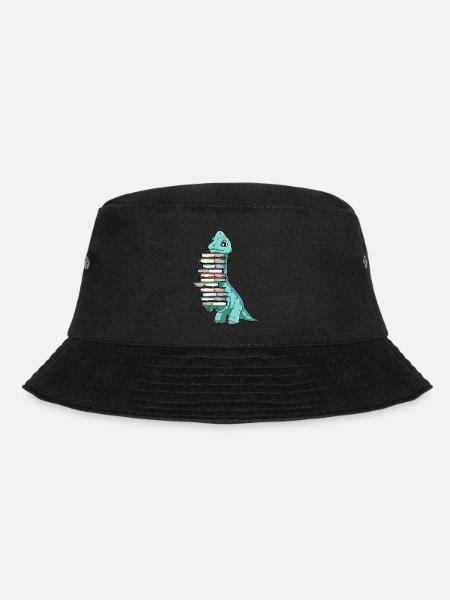 Dinosaurier Bücher Dino Lesen Langhals - Bucket Hat - Schwarz