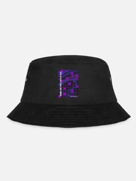 '86 Retro Wave Synthwave Car Interior - Bucket Hat - Schwarz