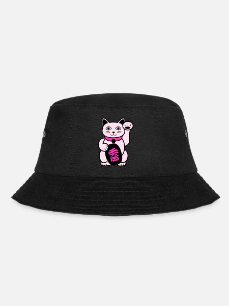Maneki Winkekatze - Bucket Hat - Schwarz