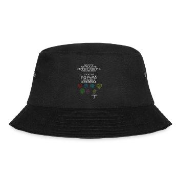 Gott sprach jetzt gibts Gehirn (Bunt) - Bucket Hat - Schwarz - Vorne - Lela (165cm)