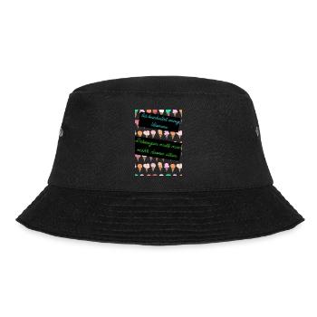 Eis beinhaltet wenig Vitamine - Bucket Hat - Schwarz - Vorne - Lela (165cm)