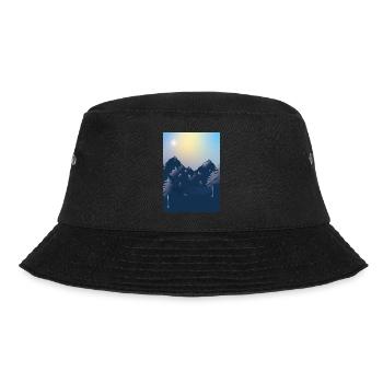 Berge mit See - Bucket Hat - Schwarz - Vorne - Lela (165cm)