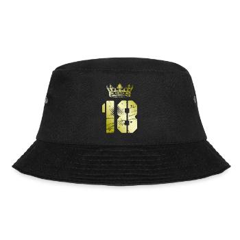 18 Zahl Krone - Bucket Hat - Schwarz - Vorne - Lela (165cm)