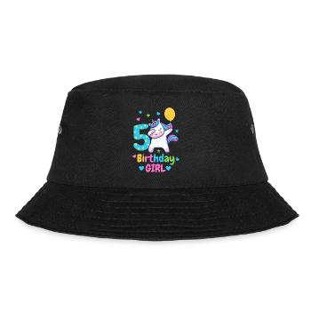 5th birthday unicorn - Bucket Hat - black - Front - Lela (165cm)