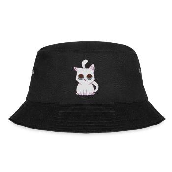 White kawaii kitty - Bucket Hat - black - Front - Lela (165cm)