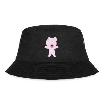 Cute Pig all pink - Bucket Hat - black - Front - Lela (165cm)