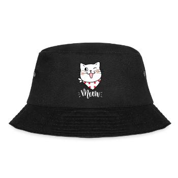 Cute Kawaii Funny Cat Saying Meow - Bucket Hat - black - Front - Lela (165cm)