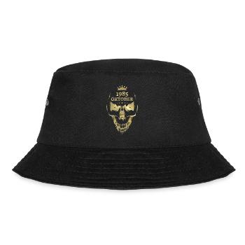 Oktober 1985 Totenkopf Gold - Bucket Hat - Schwarz - Vorne - Lela (165cm)