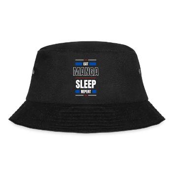 EAT MANGA SLEEP REPEAT - Bucket Hat - Schwarz - Vorne - Lela (165cm)