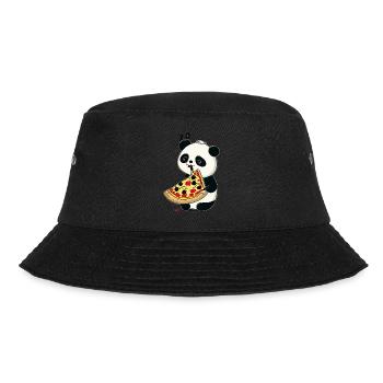 Cute Kawaii Panda Who Eats Pizza Anime Manga - Bucket Hat - black - Front - Lela (165cm)