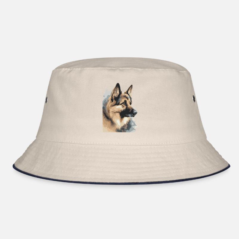 German Shepherd Portrait Watercolors Bucket Hat