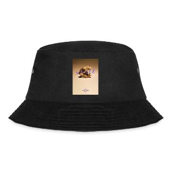 SkelettSmile mit lila Schrift - Bucket Hat - Schwarz - Vorne - Lela (165cm)