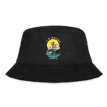 I'm Making Waves! Funny Retro Surfer - Bucket Hat - Schwarz - Vorne - Lela (165cm)