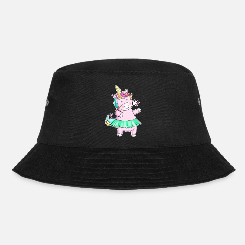 Cute Unicorn Sticker Sticker - Bucket Hat - black