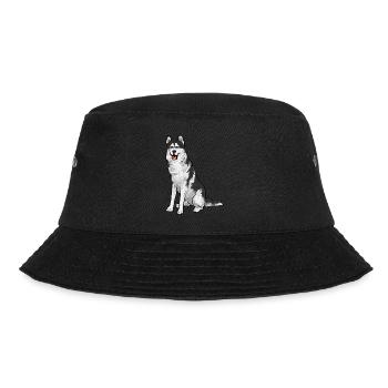 Alaskan Malamute Hund - Bucket Hat - Schwarz - Vorne - Lela (165cm)
