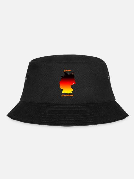 Deutschlandkarte mit der Stadt Dresden als Stern - Bucket Hat - Schwarz