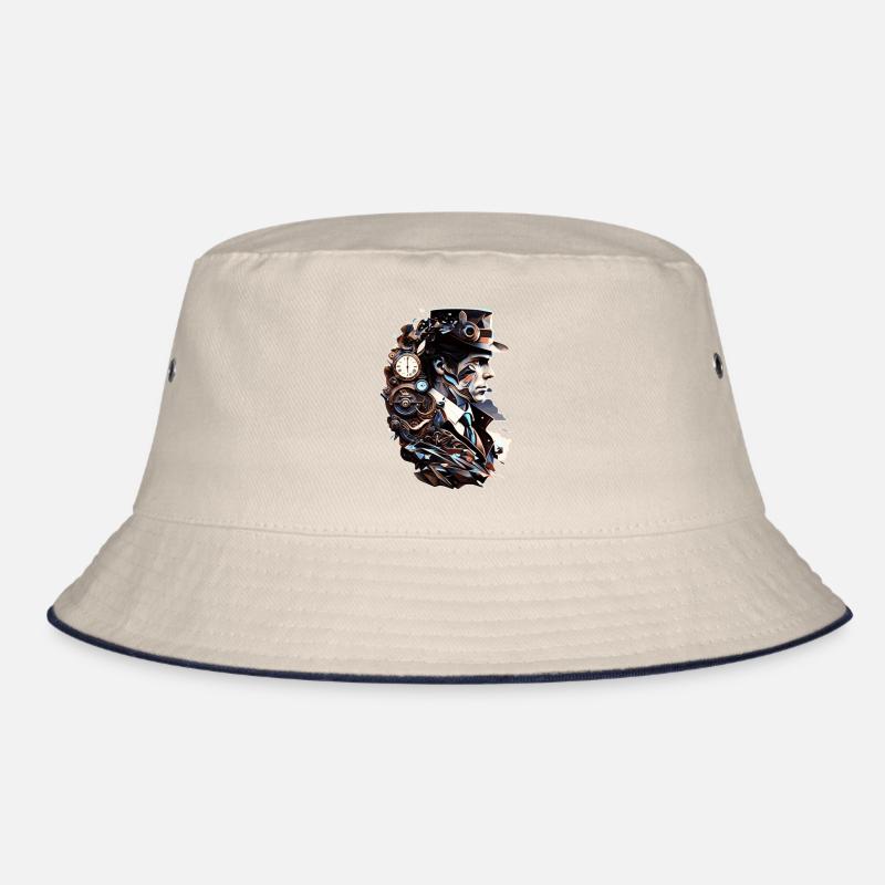 Steampunk and technology as a vintage time machine Bucket Hat