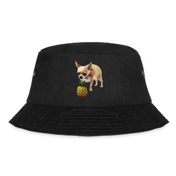 Chihuahua mit Ananas - Bucket Hat - Schwarz - Vorne - Lela (165cm)