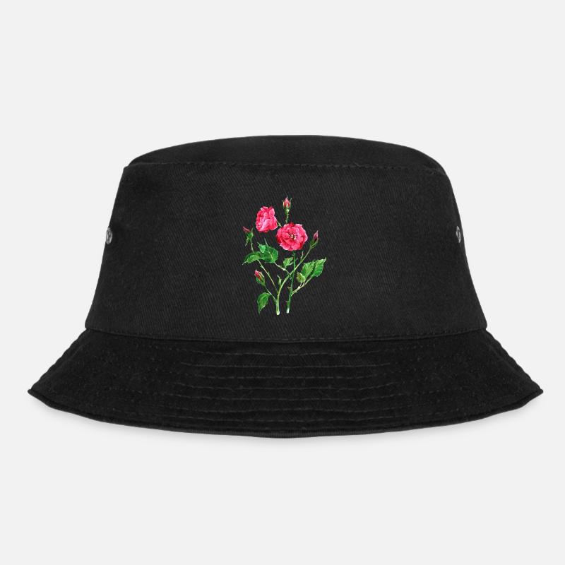 Blumen - Bucket Hat - Schwarz