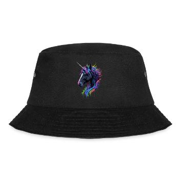 Rainbow Splash Einhorn - Bucket Hat - Schwarz - Vorne - Lela (165cm)