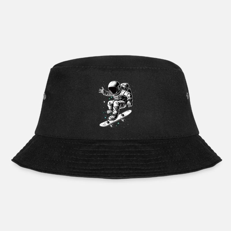 Skater Astronaut - Bucket Hat - black