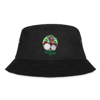 Schlagzeug Rettich Garten Salat Veganer Vegan - Bucket Hat - Schwarz - Vorne - Lela (165cm)