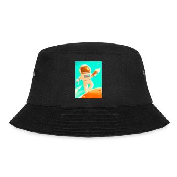 Astronaut mit Eiscreme - Bucket Hat - Schwarz - Vorne - Lela (165cm)