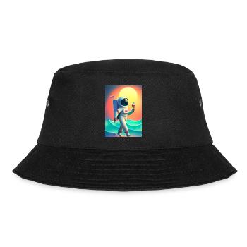 Astronaut mit Eiscreme - Bucket Hat - Schwarz - Vorne - Lela (165cm)