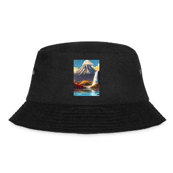 Japan Tower Wasserfall Gemälde - Bucket Hat - Schwarz - Vorne - Lela (165cm)