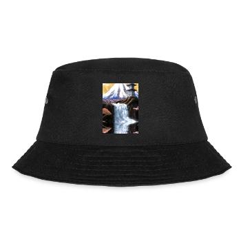 Japan Tower Wasserfall Gemälde - Bucket Hat - Schwarz - Vorne - Lela (165cm)