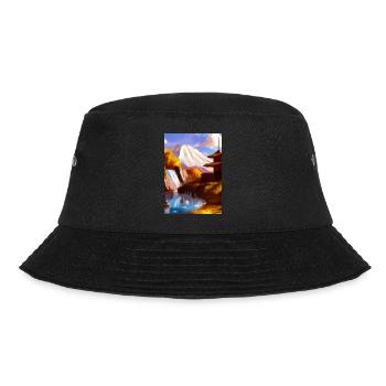 Japan Tower Wasserfall Gemälde - Bucket Hat - Schwarz - Vorne - Lela (165cm)