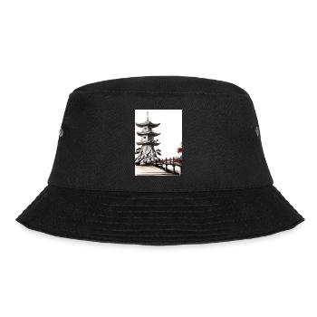 Japanische Turmbrücke - Bucket Hat - Schwarz - Vorne - Lela (165cm)