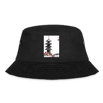 Japanische Turmbrücke - Bucket Hat - Schwarz - Vorne - Lela (165cm)