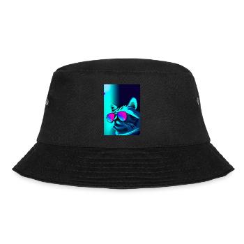 Katze mit Sonnenbrille - Bucket Hat - Schwarz - Vorne - Lela (165cm)