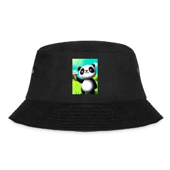Panda mit Eiscreme - Bucket Hat - Schwarz - Vorne - Lela (165cm)
