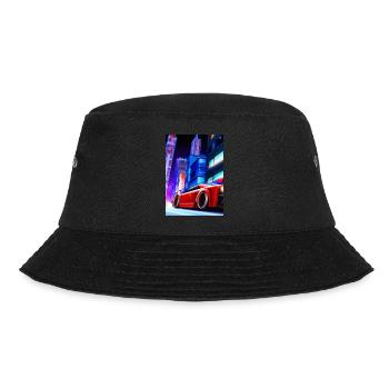 Sportwagen in der Großstadt - Bucket Hat - Schwarz - Vorne - Lela (165cm)