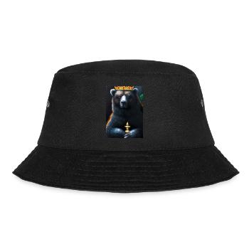 Bär mit Krone - Bucket Hat - Schwarz - Vorne - Lela (165cm)
