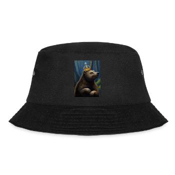 Bär mit Krone - Bucket Hat - Schwarz - Vorne - Lela (165cm)
