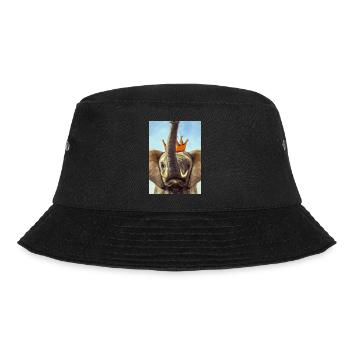 Elefant mit Krone - Bucket Hat - Schwarz - Vorne - Lela (165cm)