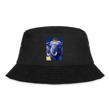Elefant mit Krone - Bucket Hat - Schwarz - Vorne - Lela (165cm)