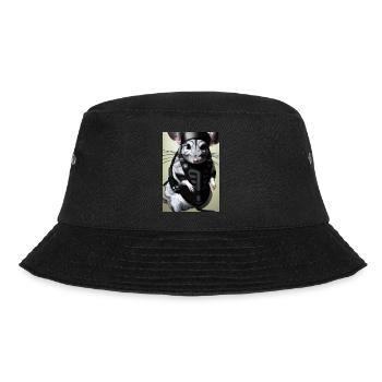 Chinchilla im Ninja-Kostüm - Bucket Hat - Schwarz - Vorne - Lela (165cm)