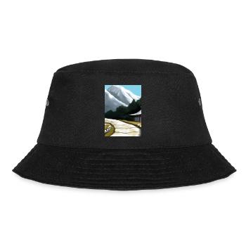 Pfad zu einem Berg - Bucket Hat - Schwarz - Vorne - Lela (165cm)