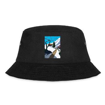 Pfad zu einem Berg - Bucket Hat - Schwarz - Vorne - Lela (165cm)