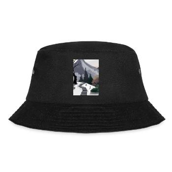 Pfad zu einem Berg - Bucket Hat - Schwarz - Vorne - Lela (165cm)