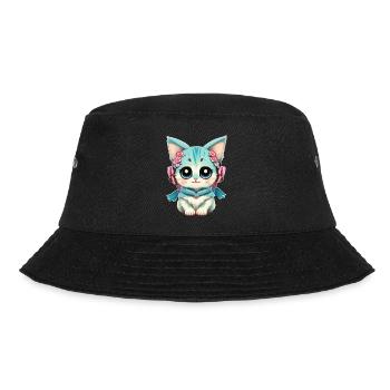 Süße Babykatze mit Blumen - Bucket Hat - Schwarz - Vorne - Lela (165cm)